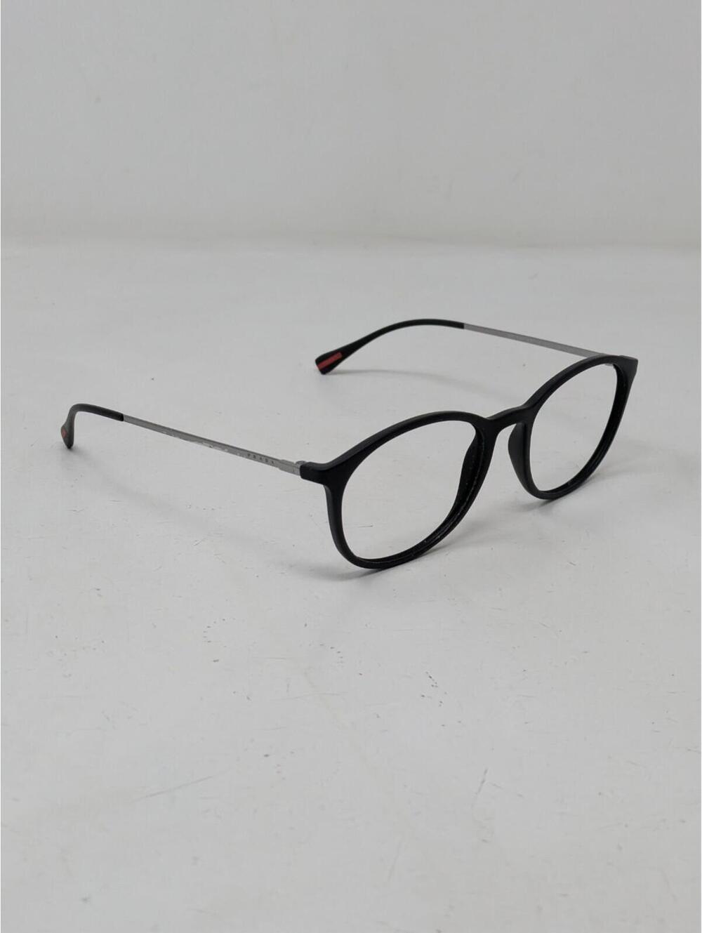 Prada Eyeglasses Frames VPS 04H DG0-1O1 53-9-140 Matte Black Silver Rubber